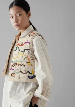Abstract Hand Embroidered Gilet