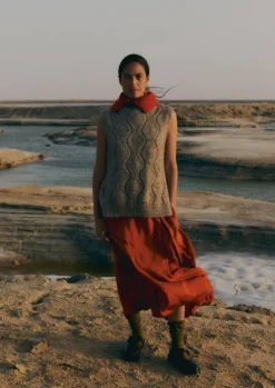 Asymmetric Satin Crepe Skirt