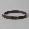 Brass Buckle Leather Belt