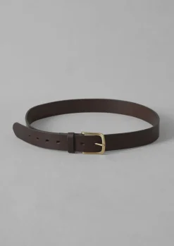 Brass Buckle Leather Belt