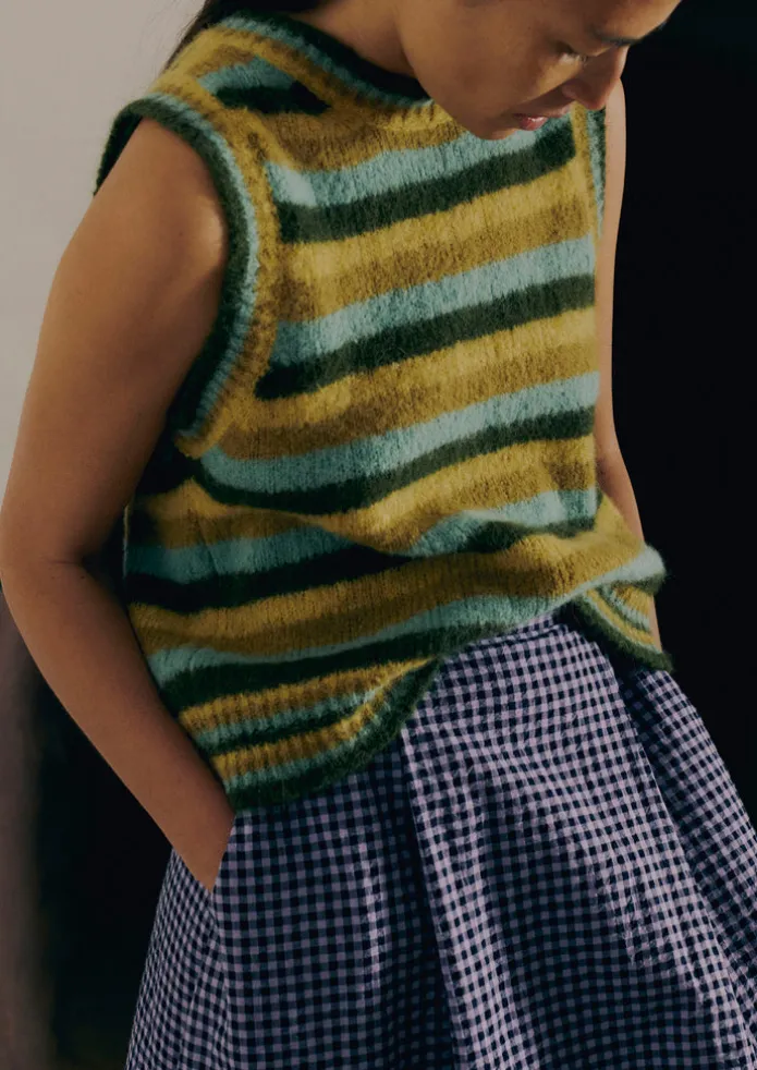 Brushed Alpaca Blend Stripe Tank