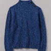 Button Shoulder Marled Donegal Wool Sweater