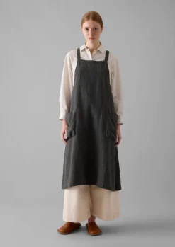 Check Linen Crossback Pinafore Apron