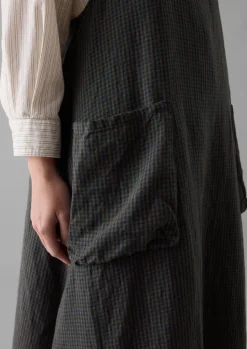 Check Linen Crossback Pinafore Apron