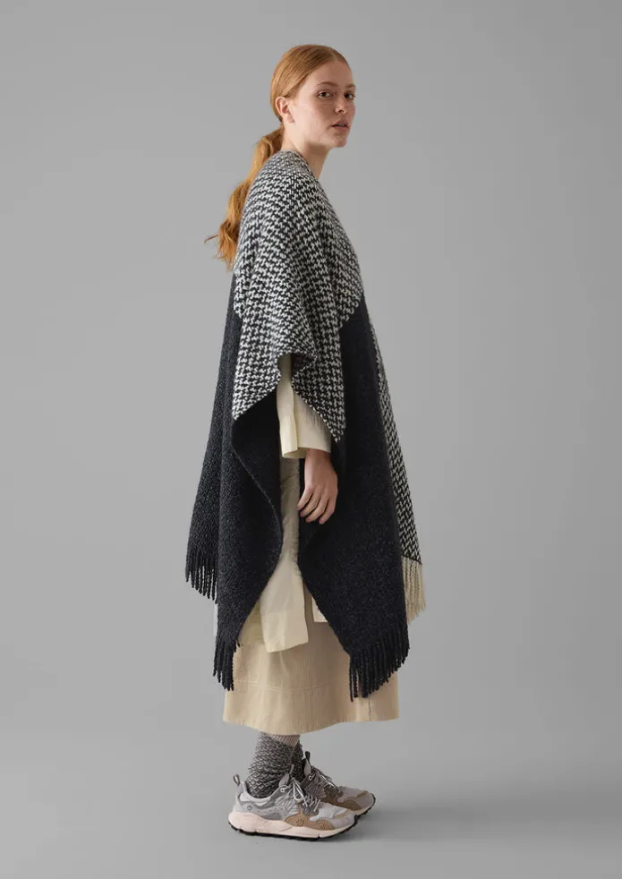 Check Merino Blend Wrap