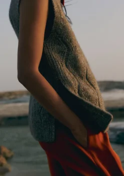 Cotton Alpaca Reverse Cable Tank