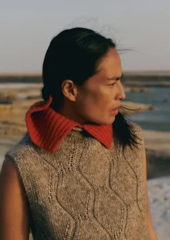 Cotton Alpaca Reverse Cable Tank