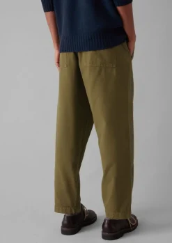 Cotton Canvas Tapered Trousers