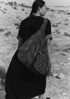 Crinkled Cotton V-Neck Dress