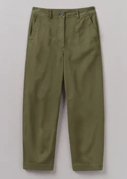 Darted Cotton Twill Trousers
