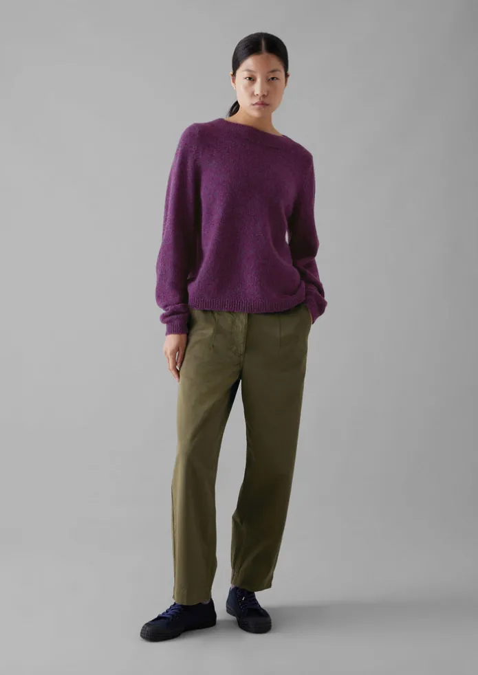 Darted Cotton Twill Trousers