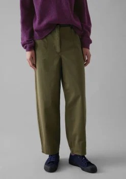 Darted Cotton Twill Trousers