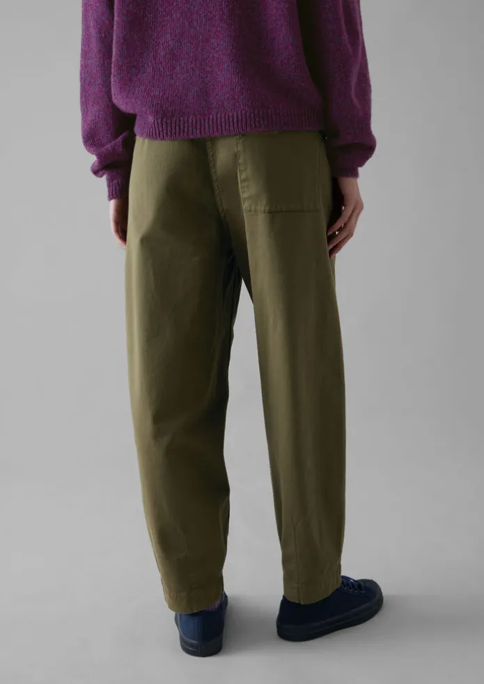 Darted Cotton Twill Trousers