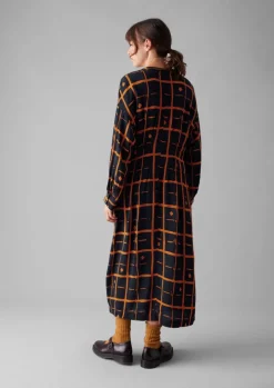 Diamond Dot Print Fluid Dress