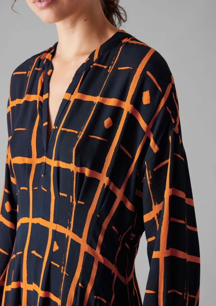 Diamond Dot Print Fluid Dress