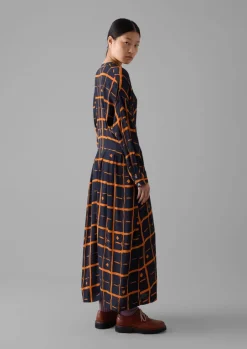 Diamond Dot Print Fluid Dress