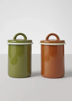 Enamel Storage Jar