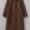 Frankie Wool Houndstooth Raglan Coat