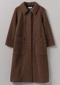 Frankie Wool Houndstooth Raglan Coat