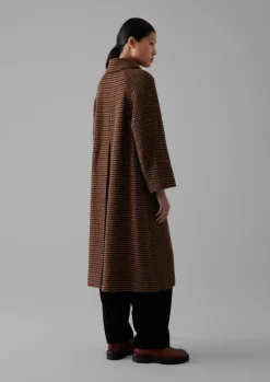 Frankie Wool Houndstooth Raglan Coat