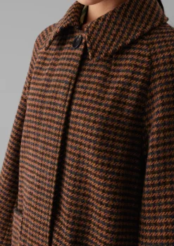 Frankie Wool Houndstooth Raglan Coat