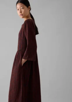 Freya Gingham Crinkle Cotton Dress