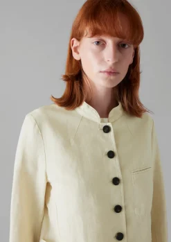 Garment Dyed Cotton Linen Neat Jacket