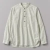Grandad Collar Stripe Pullover Shirt