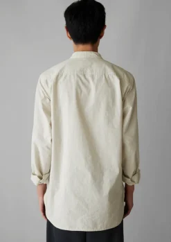 Grandad Collar Stripe Pullover Shirt