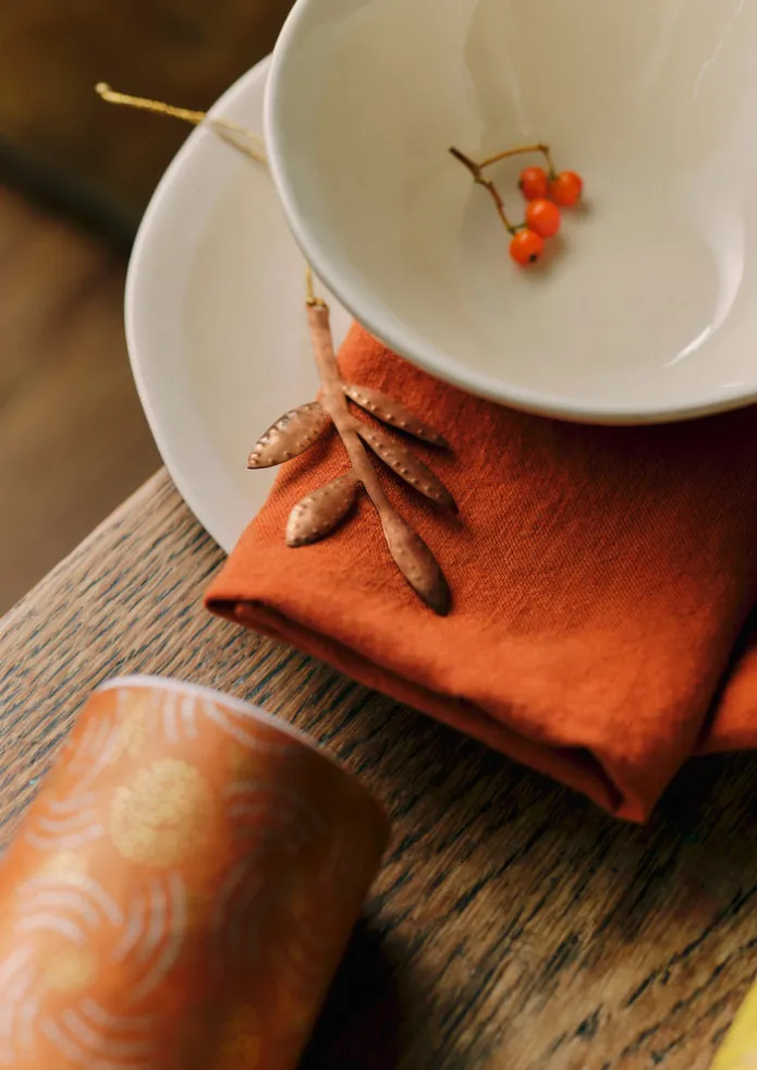 Hammered Metal Sprig Decoration