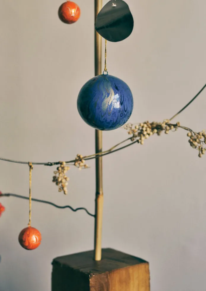 Hand Marbled Bauble