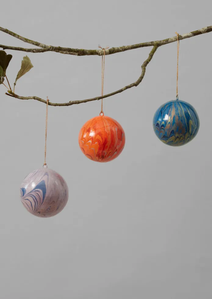 Hand Marbled Bauble