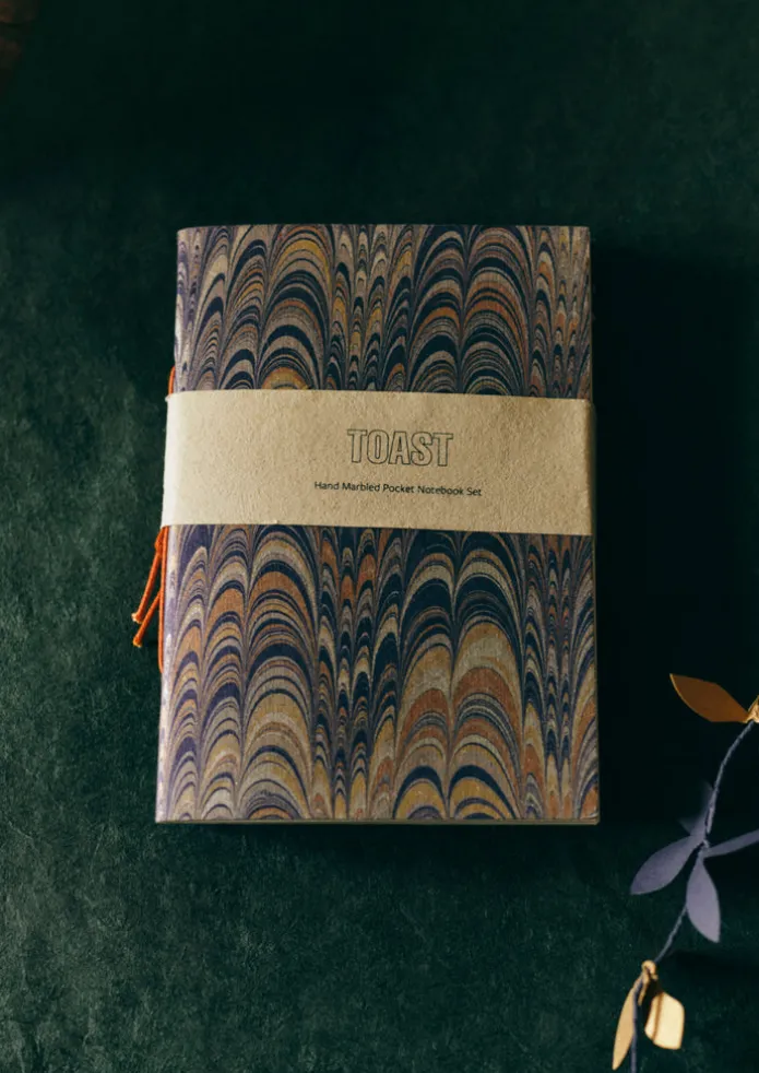 Hand Marbled Pocket Notebook Set