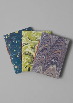 Hand Marbled Pocket Notebook Set