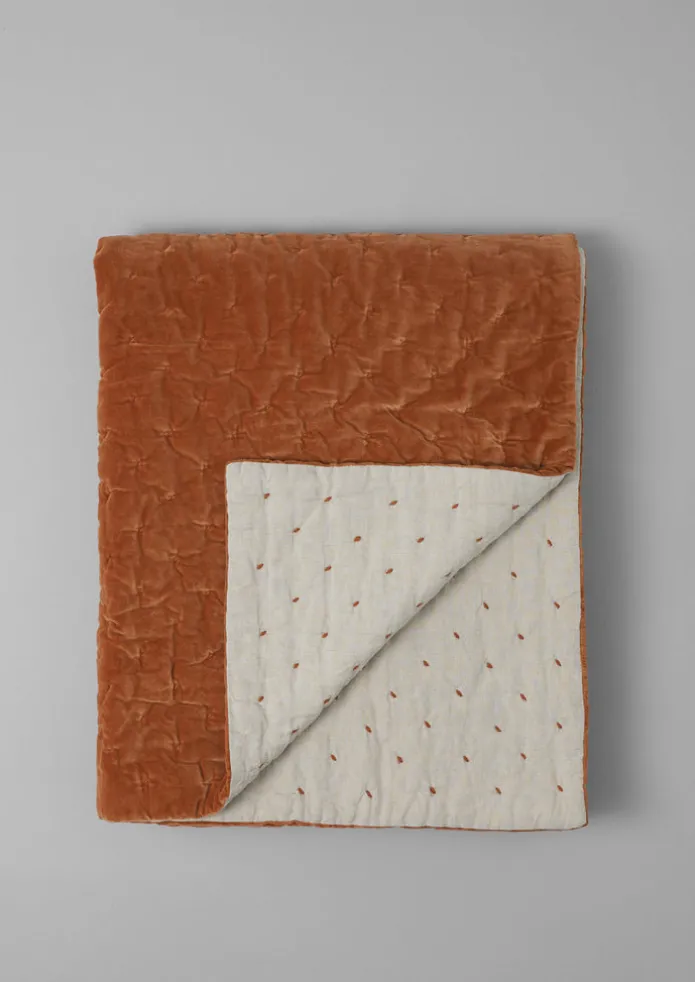 Hand Quilted Velvet Throw