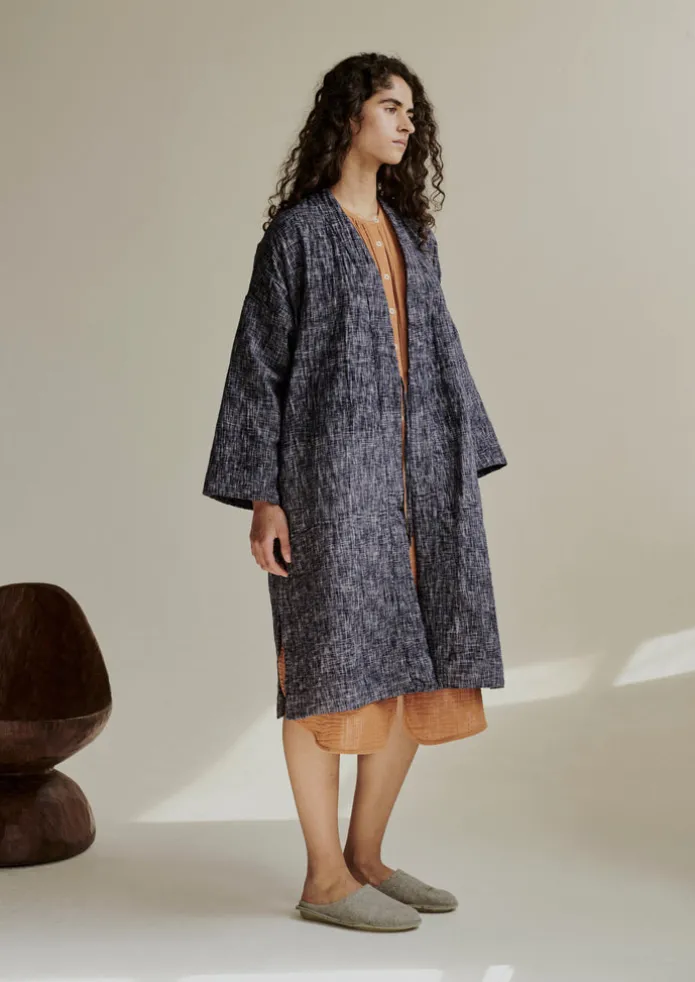 Hand Woven Crosshatch Kantha Gown