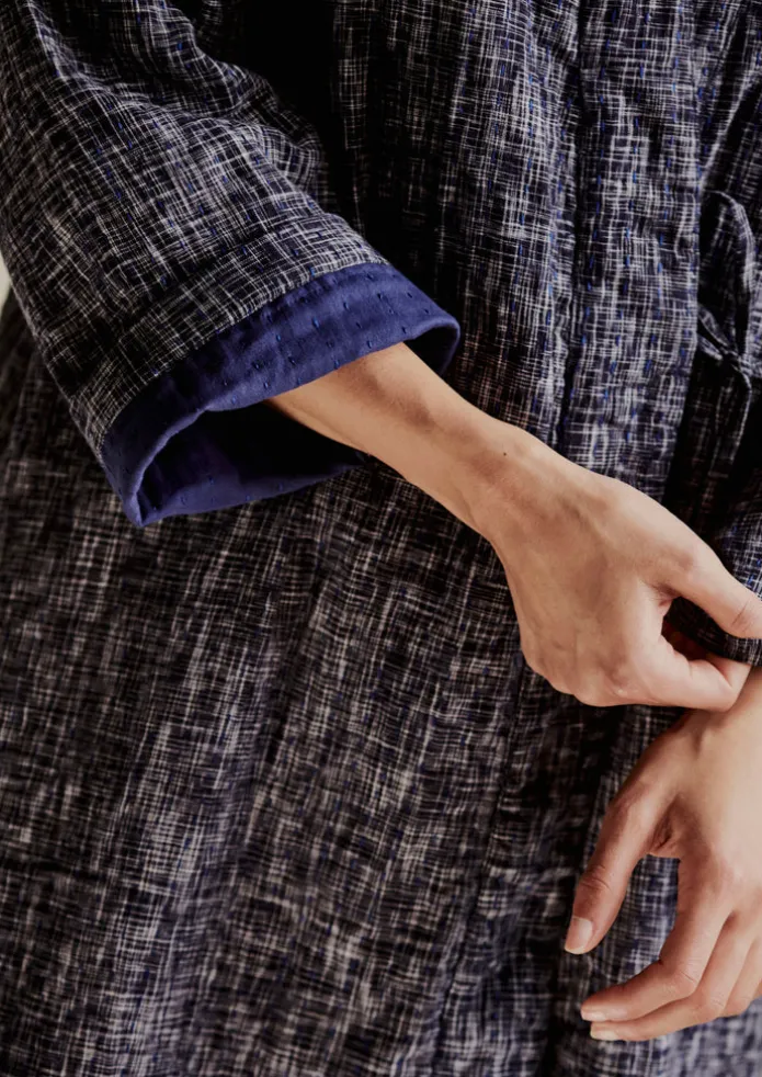 Hand Woven Crosshatch Kantha Gown