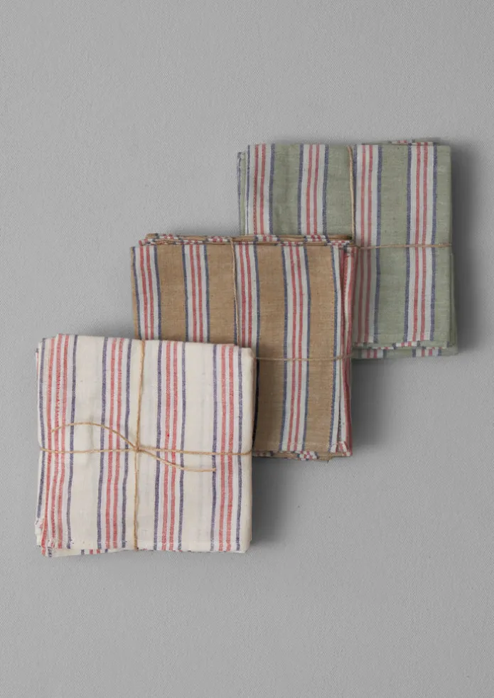 Hand Woven Stripe Napkin Set