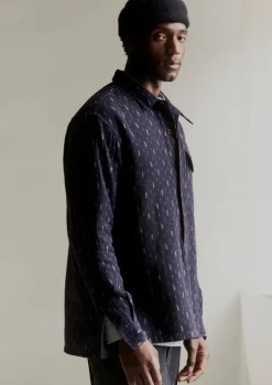 Indigo Running Stitch Overshirt