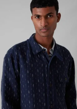 Indigo Running Stitch Overshirt
