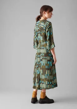 Irregular Check Print Tie Front Dress