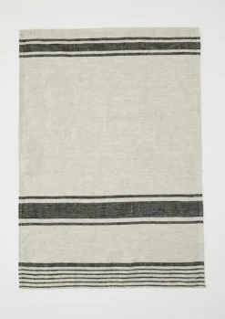 Irregular Stripe Linen Tea Towel