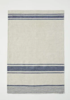 Irregular Stripe Linen Tea Towel