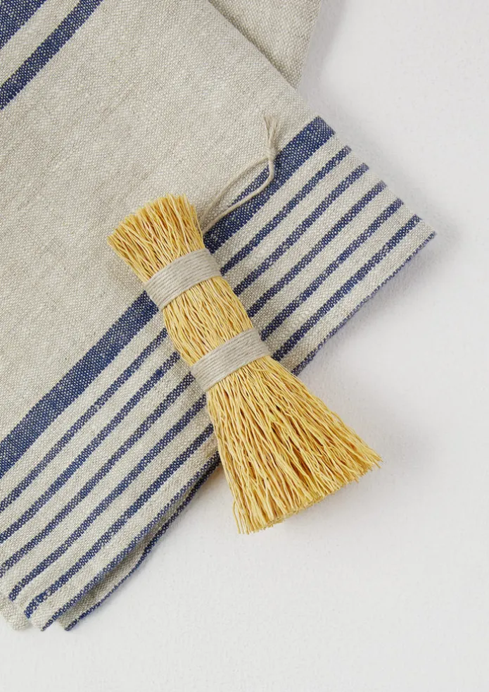 Irregular Stripe Linen Tea Towel