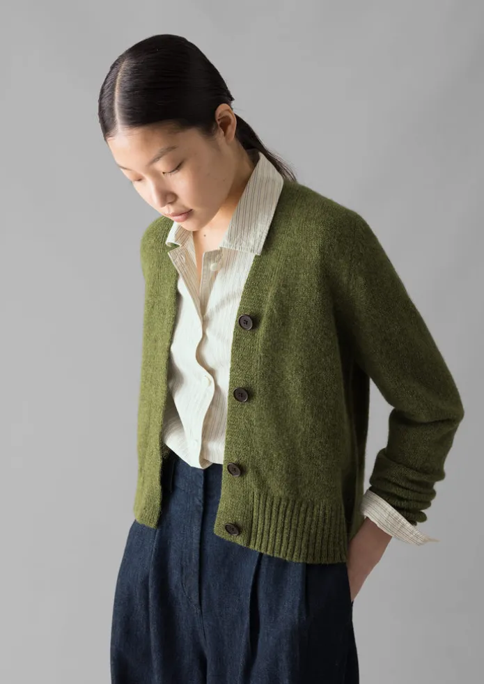 Kaia V-Neck Wool Cardigan