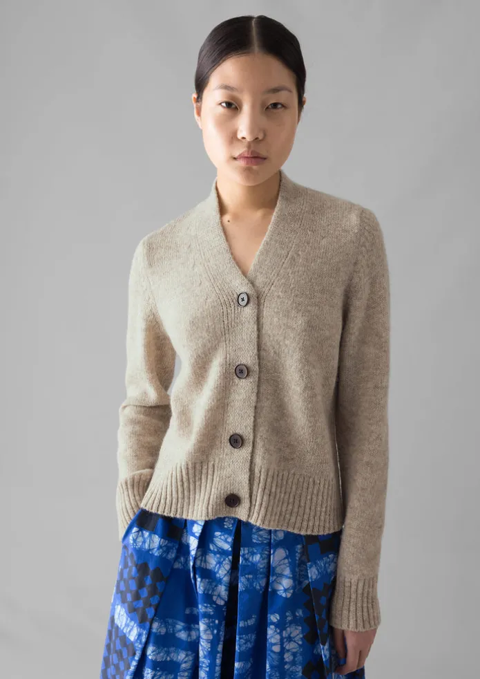 Kaia V-Neck Wool Cardigan