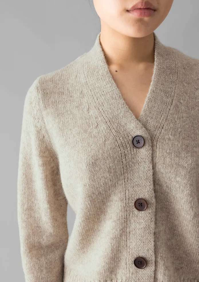 Kaia V-Neck Wool Cardigan