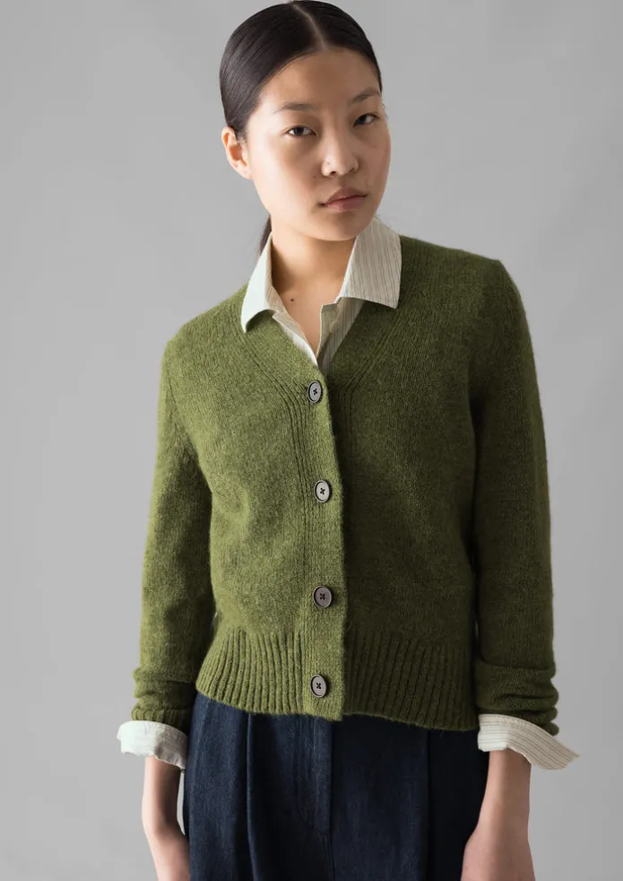 Kaia V-Neck Wool Cardigan