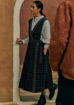 Kantha Stitched Wrap Pinafore Dress