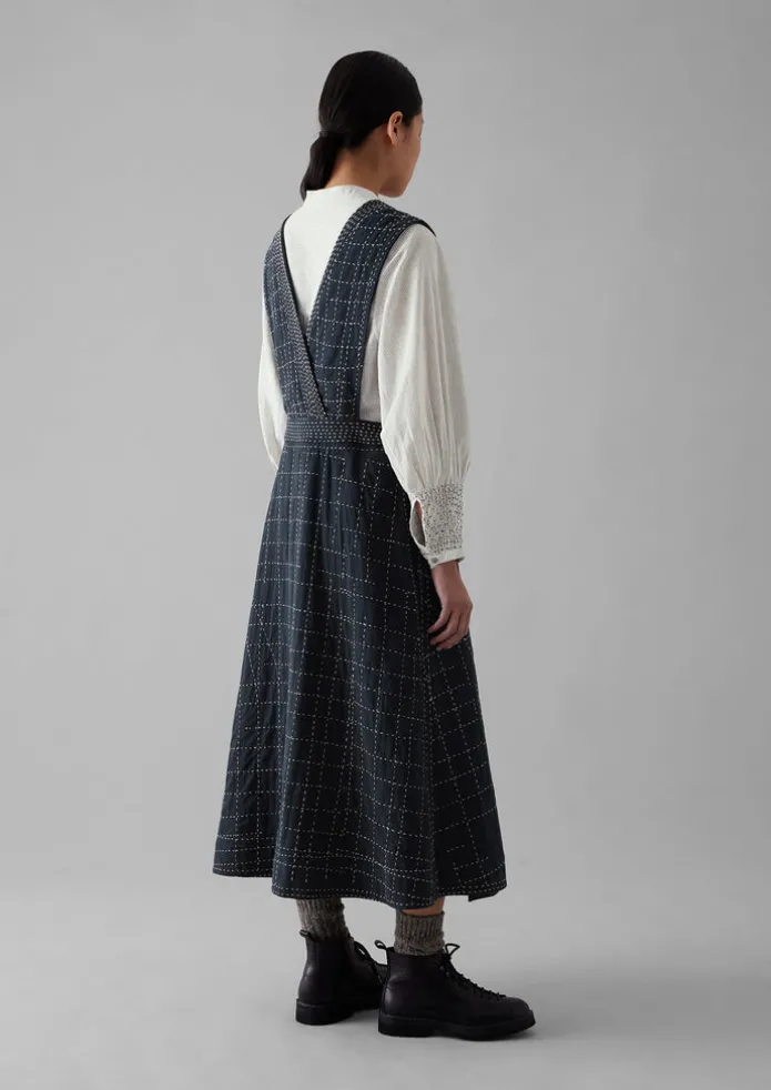 Kantha Stitched Wrap Pinafore Dress